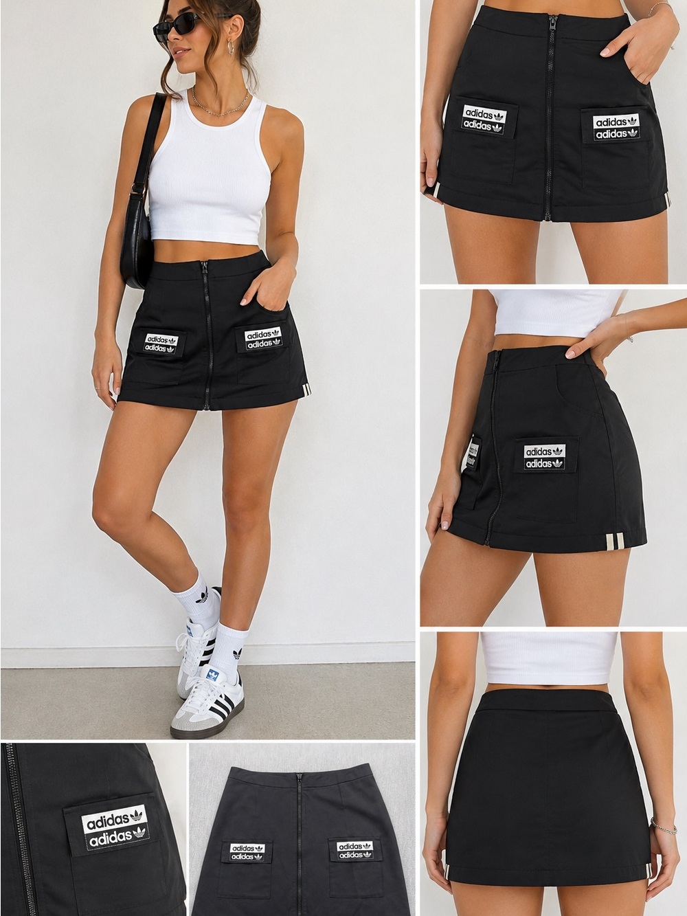 Adidas Originals Women’s Cargo Mini Skirt – Black – Size XS